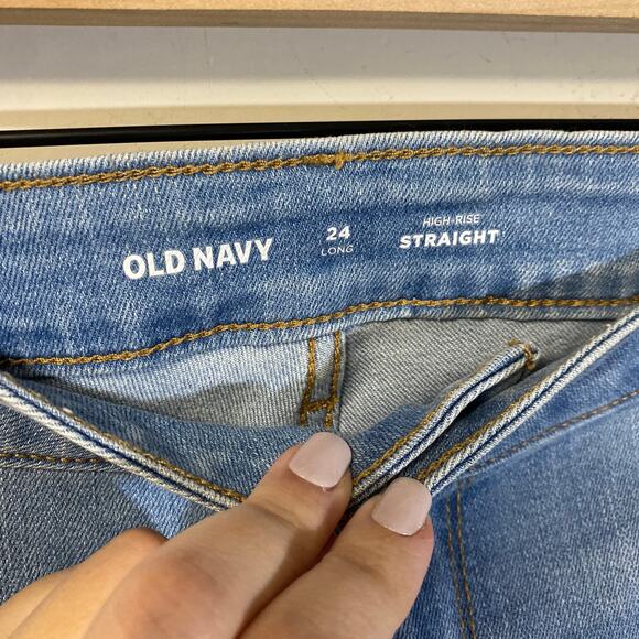 Old Navy High-Waisted Wow Straight Jeans Santa Catarina Wash Denim Plus Sz 24 L - Picture 5 of 11